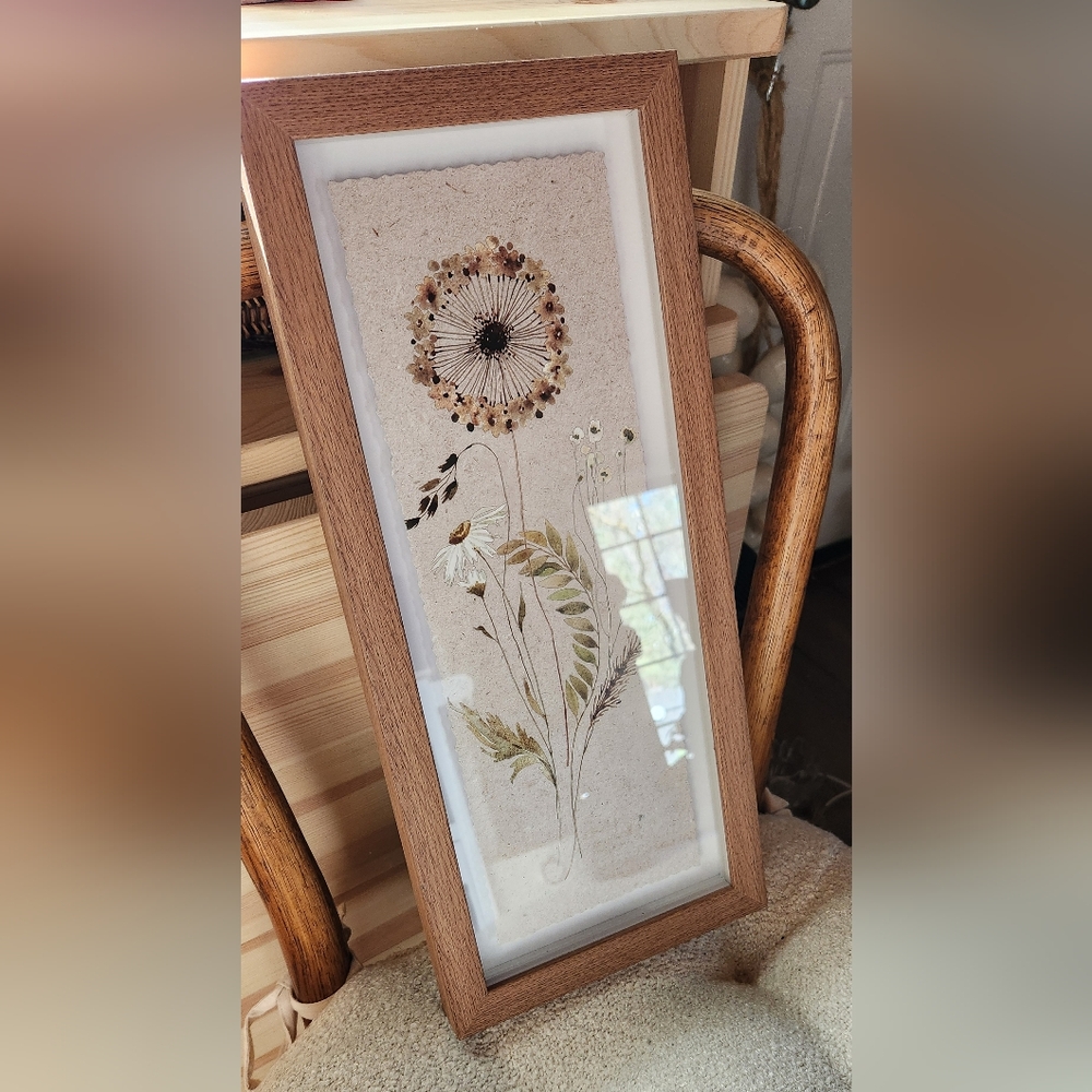 Framed Botanical Art with Wooden Frame